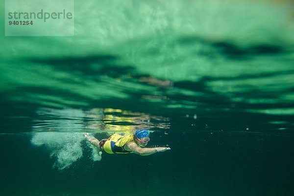 Wasser Unterwasseraufnahme Mexiko schießen Schwimmer Tulum