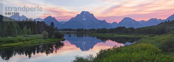 Nationalpark Biegung Biegungen Kurve Kurven gewölbt Bogen gebogen nehmen Sonnenuntergang Ehrfurcht Wyoming