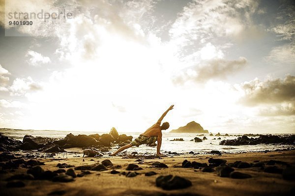 Sonnenaufgang Yoga Reh Capreolus capreolus Wellenreiten surfen