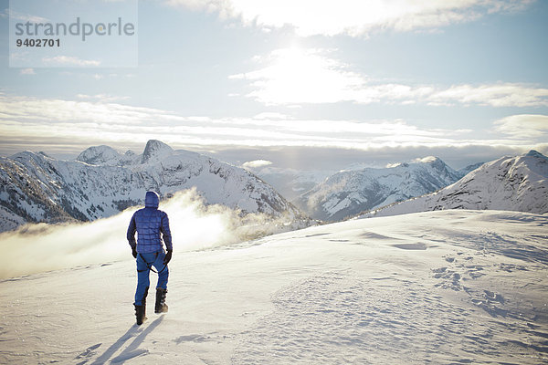 Winter Mann Forschung Landschaft britisch