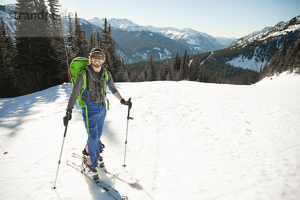 Reise Ski unbewohnte entlegene Gegend