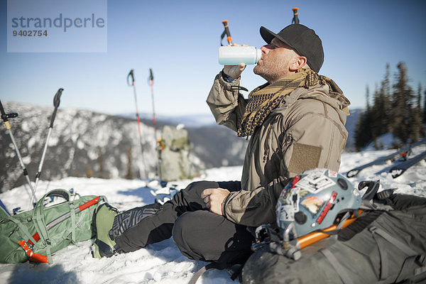 Reise Ski unbewohnte entlegene Gegend