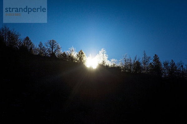 Berg Winter Sonnenaufgang Süden Serbien