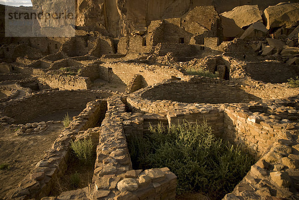 Vereinigte Staaten von Amerika USA Nationalpark Außenaufnahme Tag Wand niemand Reise Archäologie Architektur Querformat Nostalgie Bauform antik Ruine New Mexico freie Natur