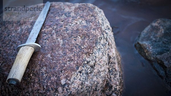 Vereinigte Staaten von Amerika USA Erhöhte Ansicht Aufsicht Felsbrocken Außenaufnahme Wasser Stein Tag Messer Waffe niemand See Querformat Kultur Geweih Colorado Durango Fokus auf den Vordergrund Fokus auf dem Vordergrund freie Natur
