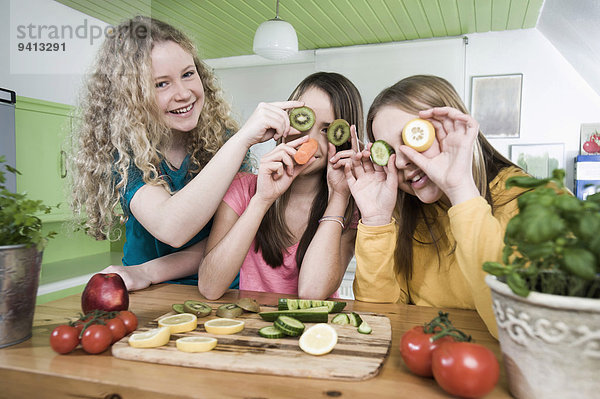 Frucht Küche Produktion Mädchen