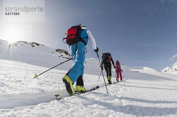 Winter Ski 3 klettern Hang Schnee steil