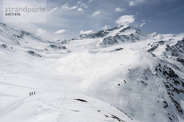 hoch oben Berg Landschaft Alpen Ski Schnee