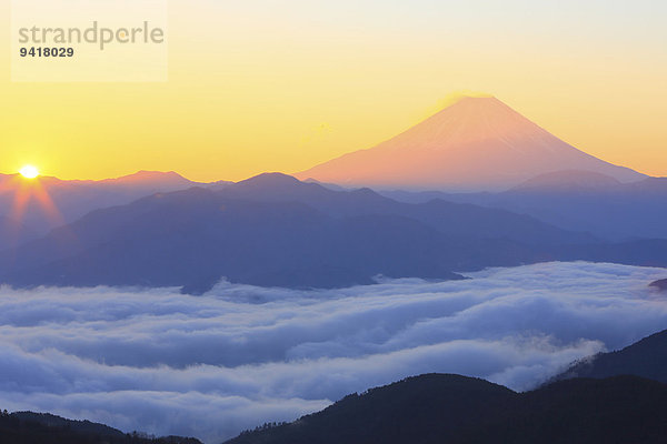 Ansicht Berg Fuji Japan Yamanashi Präfektur