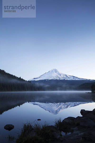 Trillium Lake mit Mount Hood  Clackamas County  Oregon  USA
