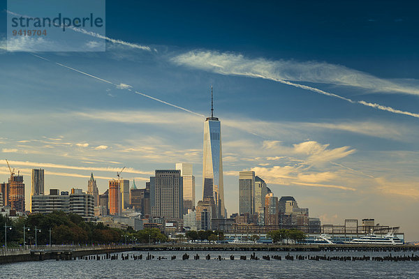 Skyline  Morgenlicht  Downtown  Manhattan  New York  USA