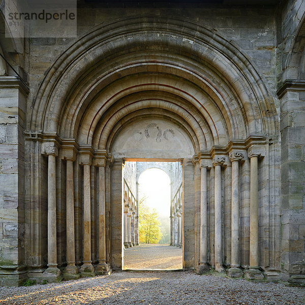 Portal  Ruine der Klosterkirche Paulinzella  Paulinzella  Thüringen  Deutschland