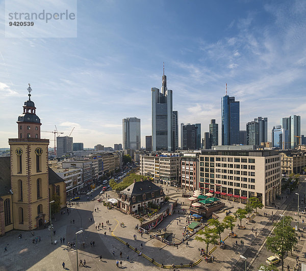 Hauptwache mit der Skyline  Innenstadt  Frankfurt am Main  Hessen  Deutschland