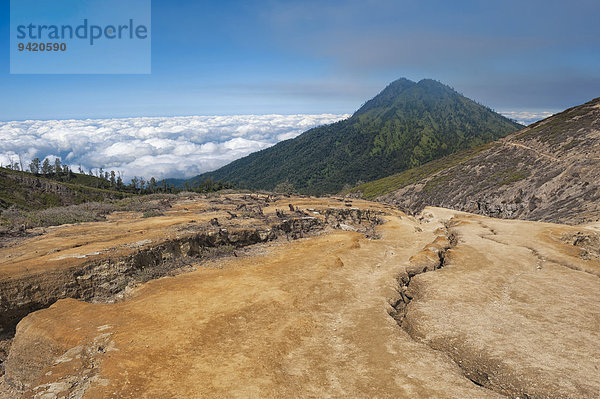 Ijen-Vulkangrat  Ijen-Krater  Banyuwangi  Jawa Timur  Indonesien