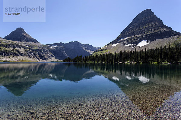 Hidden Lake mit Reynolds Mountains und Bearhat Mountains  Glacier-Nationalpark  Montana  USA