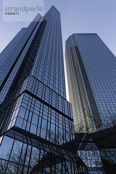 Zwillingstürme der Deutschen Bank  Bankenviertel  Westend  Frankfurt am Main  Hessen  Deutschland
