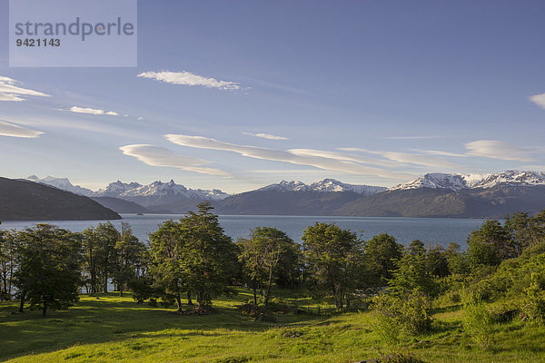 Ausblick auf den Lago General Carrera  Terra Luna Lodge  Puerto Guadal  Región de Aysén  Chile