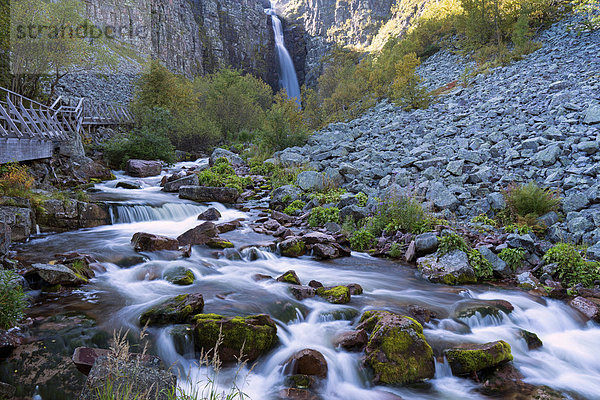 Njupeskär  höchster Wasserfall Schwedens  Nationalpark Fulufjället  Dalarnas län  Dalarna  Schweden