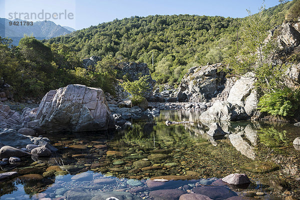 Fluß Fango  Tuarelli  Fangotal  Vallée du Fango  Haute-Corse  Korsika  Frankreich