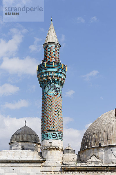 Minarett mit Fayencen  Grüne Moschee oder Ye?il Camii  Iznik  Provinz Bursa  Marmararegion  Türkei