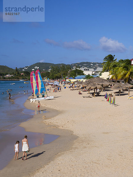 Strand der Rodney Bay mit Hotels  St. Lucia