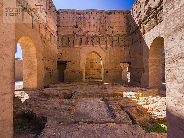 Historische Ruinen des Palais el-Badi  Marrakesch  Marrakesch-Tensift-Al Haouz  Marokko