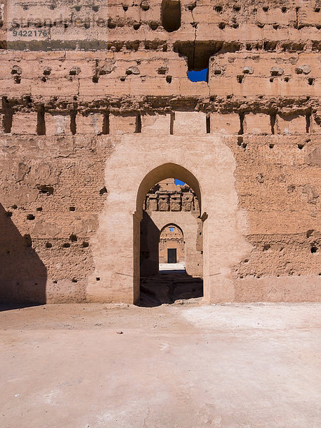 Historische Ruinen des Palais el-Badi  Marrakesch  Marrakech-Tensift-Al Haouz  Marokko