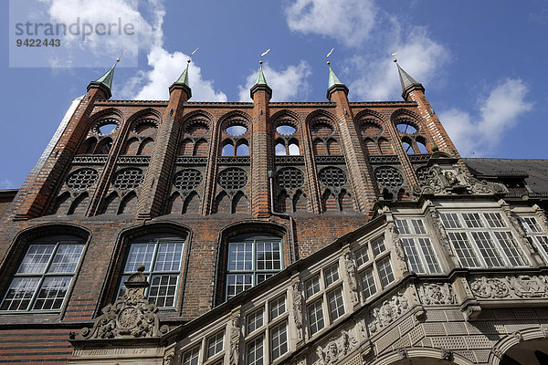Das Rathaus mit der Renaissance-Treppe  Lübeck  Schleswig-Holstein  Deutschland