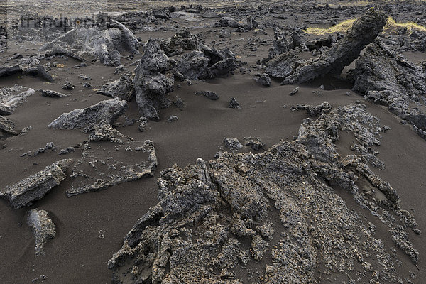 Schwarzer Sand  Lava  Reykjanes  Island