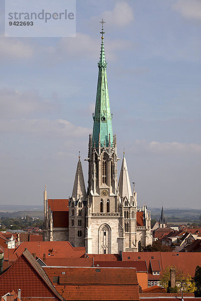 Turm der Marienkirche in Mühlhausen  Unstrut-Hainich-Kreis  Thüringen  Deutschland