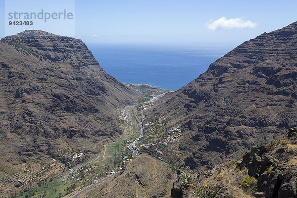 Ausblick ins Valle Gran Rey  La Gomera  Kanarische Inseln  Spanien