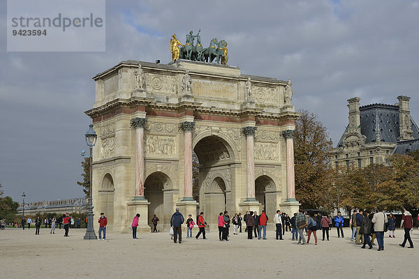 Arc de Triomphe du Carrousel  im Jardin des Tuileries  Tuilerien-Garten  Paris  Frankreich