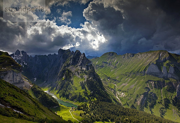 Der Alpstein im Appenzellerland  Schweiz  Europa
