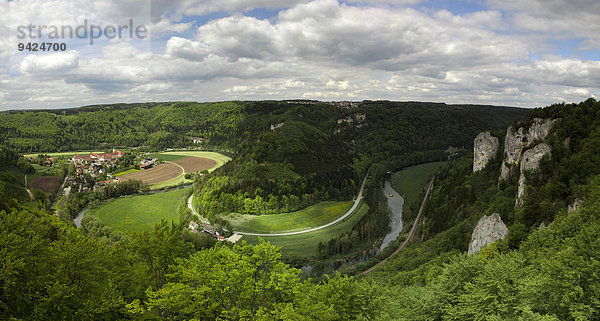 Jägeraussicht auf das Donautal bei Beuron  Baden-Württemberg  Deutschland  Europa