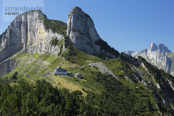 Berggasthaus Stauberen im Alpstein  Appenzell  Schweiz  Europa  ÖffentlicherGrund