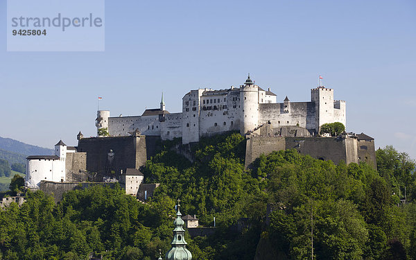 Festung Hohensalzburg  vom Mönchsberg aus  Salzburg  Österreich