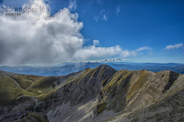 Berggipfel  Monte Vettore  Monti-Sibillini-Nationalpark  Umbrien  Italien
