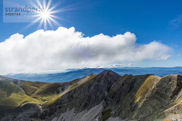 Berggipfel  Monte Vettore  Monti-Sibillini-Nationalpark  Umbrien  Italien