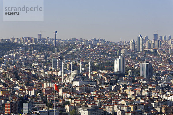 Kocatepe-Moschee und Atakule-Turm  Ankara  Zentralanatolien  Anatolien  Türkei