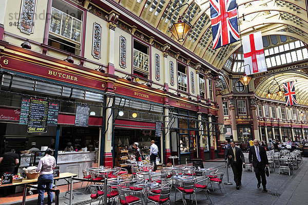 Historische Ladenpassage Leadenhall Market  City of London  London  England  Großbritannien  Vereinigtes Königreich