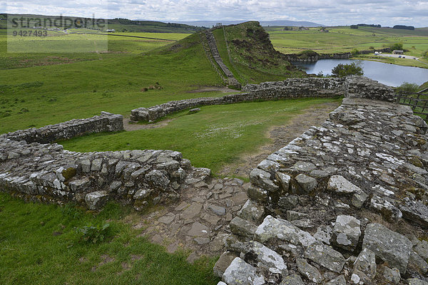 Walltown Crags  Hadrian's Wall  Northumberland  England  Vereinigtes Königreich