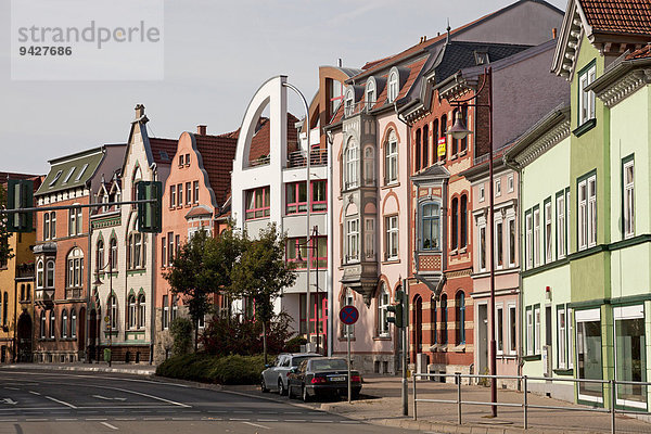 Renovierte Fassaden in Mühlhausen  Unstrut-Hainich-Kreis  Thüringen  Deutschland