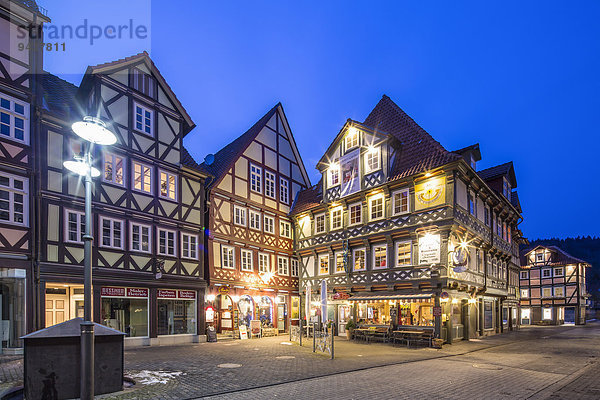 Fachwerkhäuser in der historischen Altstadt  Hannoversch Münden  Niedersachsen  Deutschland