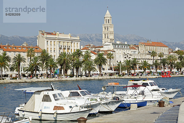 Boote  Uferpromenade  Split  Dalmatien  Kroatien