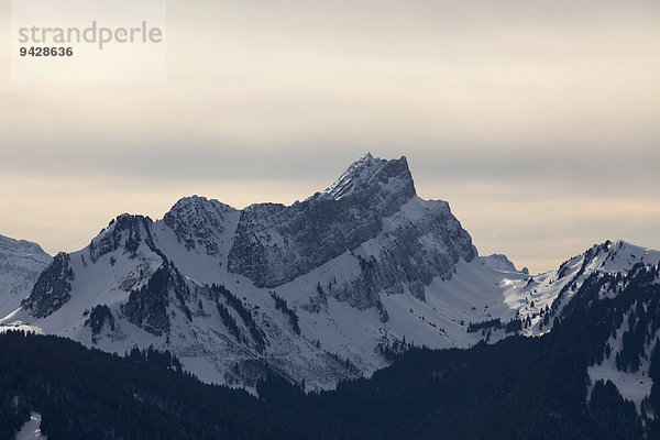 Mattstock im Winter in den Schweizer Alpen im Toggenburg  Schweiz  Europa