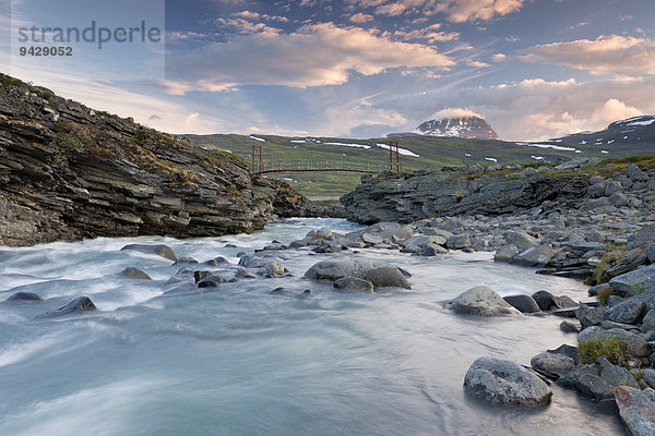 Gebirgsbach am Kungsleden bei Kiruna  Schweden  Europa