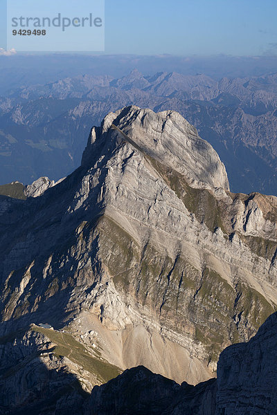 Blick auf den Altmann vom Säntis im Alpstein  Schweiz  Europa