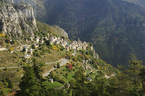Das Bergdorf Rubion  Region Provence-Alpen-Cote d'Azur  Departement Alpes-Maritimes  Frankreich