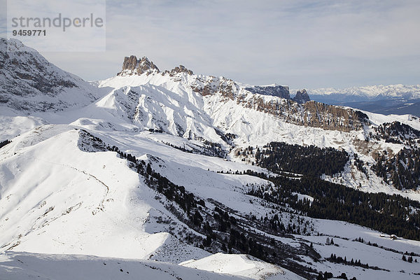 Rosszähne oder Denti di Terrarossa im Winter  Saltria  Südtirol  Italien  Europa