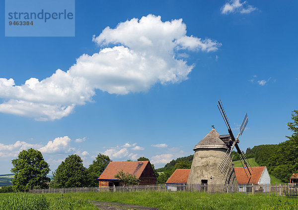 Windmühle  Kuzelov  Okres Hodonín  Südmähren  Tschechien  Europa